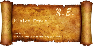 Musics Ernye névjegykártya